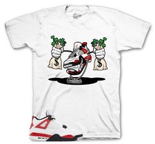 Tees To Match Jordan 4 Red Cement Sneakers - Fly kicks Shirt