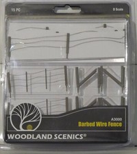 Woodland Scenics O Scale A3000 Barbed Wire Fence 15 Pc Kit