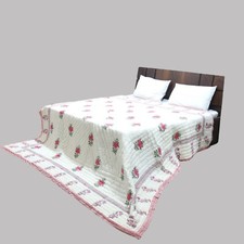 100 Cotton Indian Famous Jaipuri Razai Block Print Reversible Quilt Blanket Art