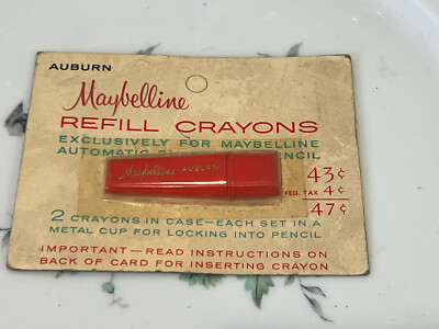 VINTAGE MAYBELLINE REFILL EYE LINER CRAYON PENCIL AUBURN SEALED CARD NEW