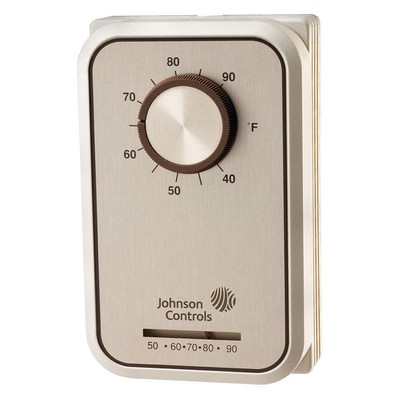 JOHNSON CONTROLS T26A-15C Line Volt NP Analog Tstat 1H,White,SPST 20XJ83