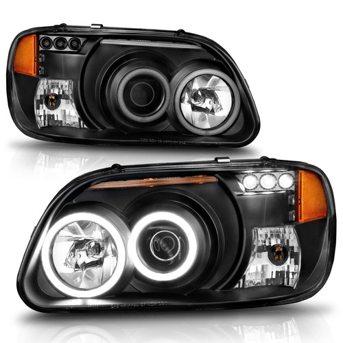 95-01 Ford Explorer Black G3 Halo LED Projector Headlights RH + LH - Picture 2 of 9