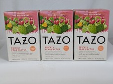 TAZO PRICKLY PEAR CACTUS Herbal Tea 3 Boxes 16 Bags each 48 Tea Bags HTF