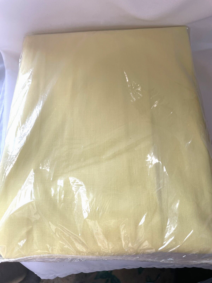 NEW Full Sheet Fitted Sears Bon Bon Yellow Solid Cotton Perma Prest