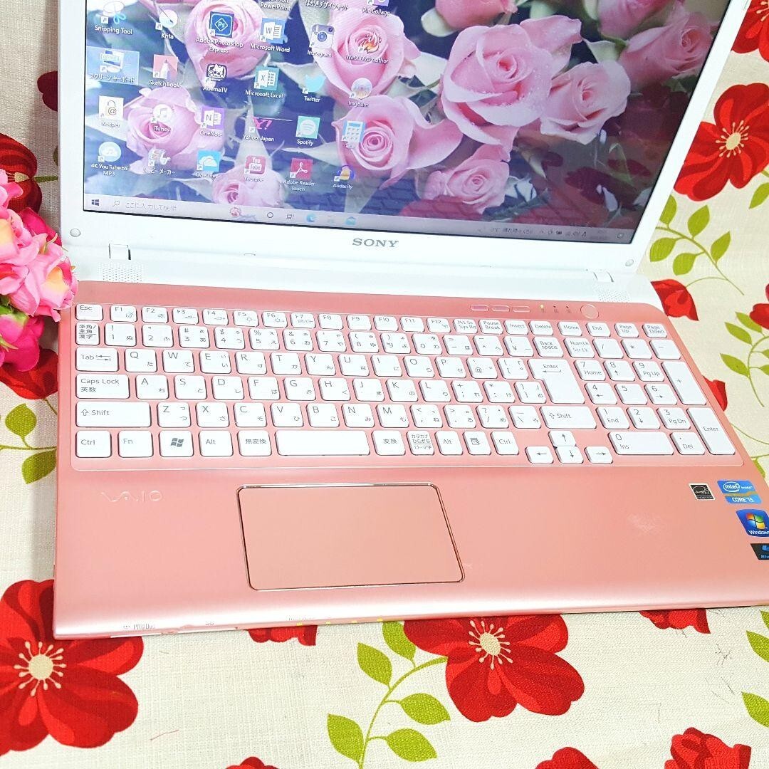 Sony VAIO Laptop Pink i7 512GB SSD 8GB RAM Windows 11 with Mouse