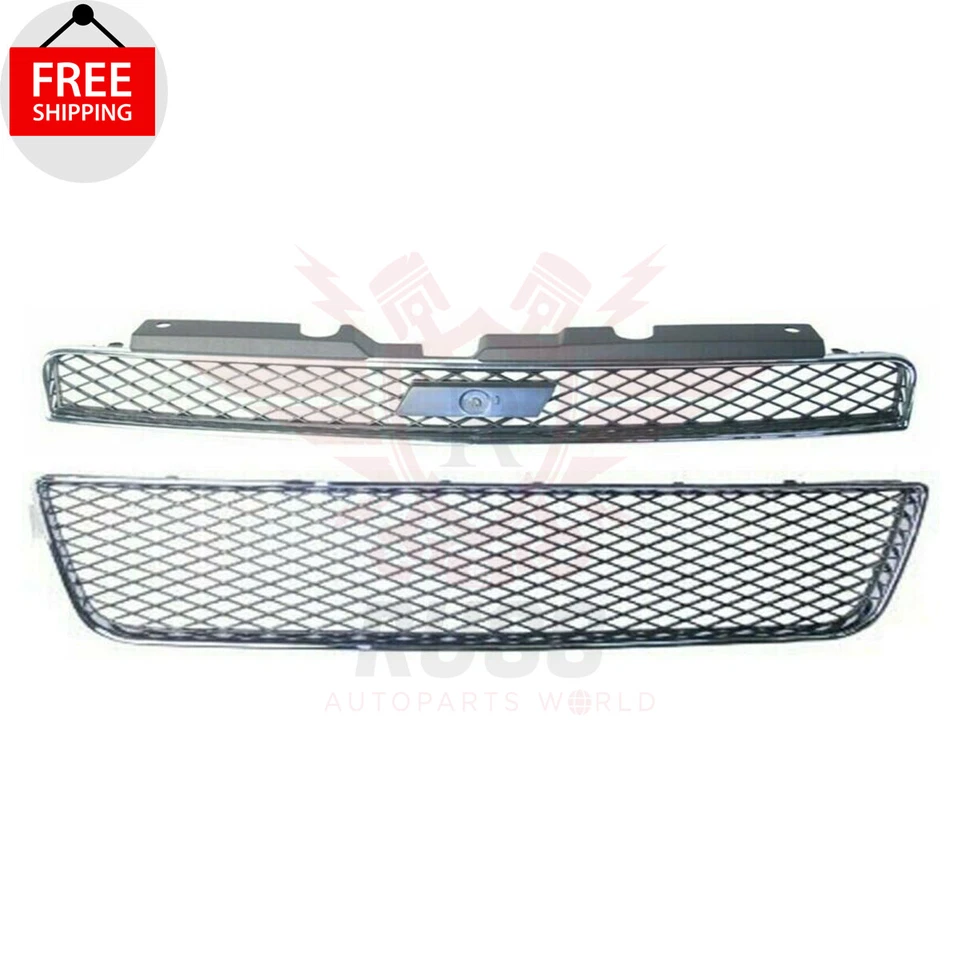 New Front Bumper Upper & Lower Grille set of 2PC Fits 2006-2010 Chevrolet Impala Foto 2 de 4