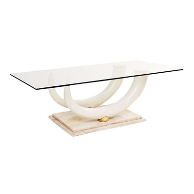 Maison Jansen For Ralph Pucci Collections Italy USA Faux Tusk Coffee Table