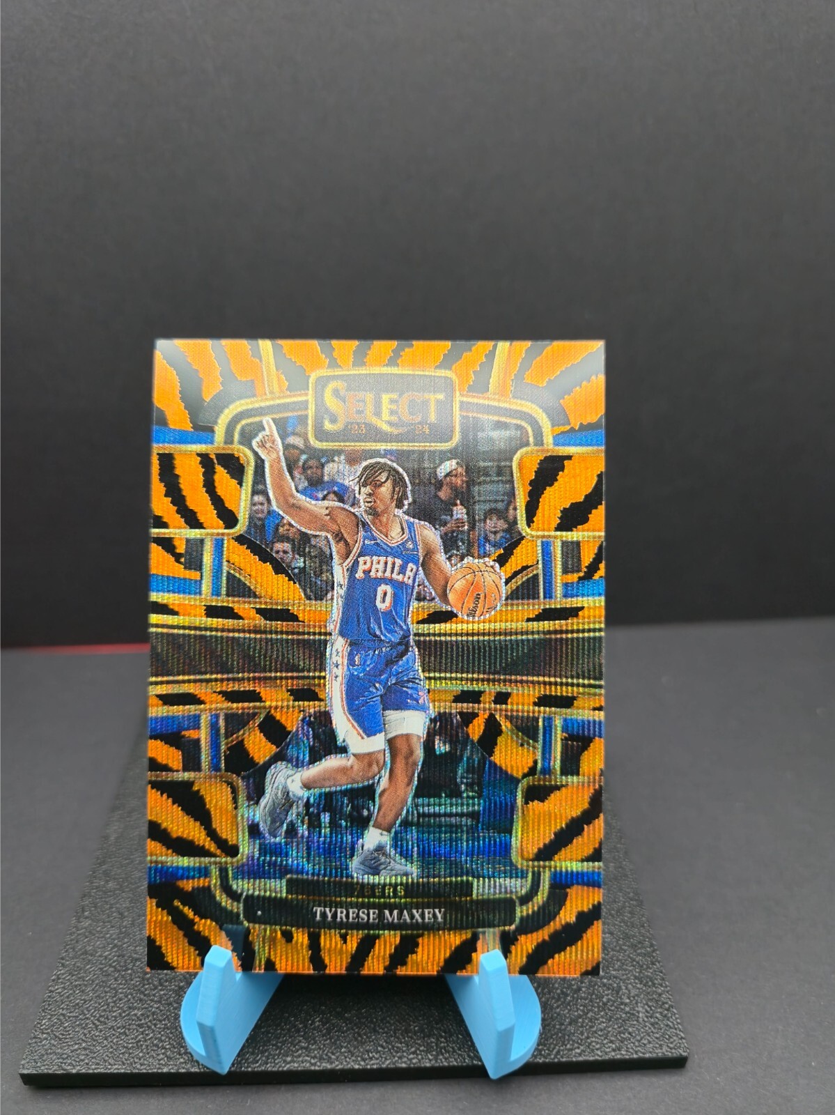 2023-24 Panini Select #44 Tyrese Maxey Tiger Prizms