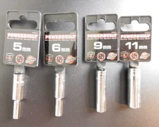 New, 6 Point, 1/4" Drive, Deep Well, Powerbuilt Sockets Various Sizes