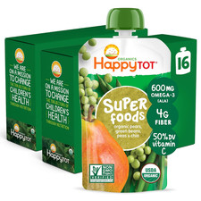 Happy Tot Organics Stage 4 Baby Food Pouches, Gluten Free, Vegan Snack, Superfoo
