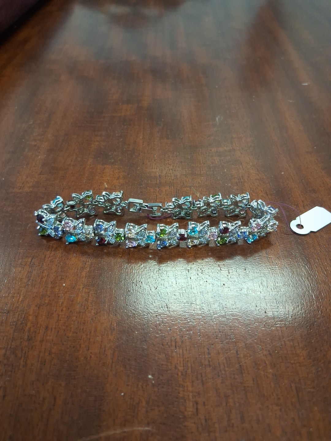 Silver Multi Colored Stone Bracelet - image 8