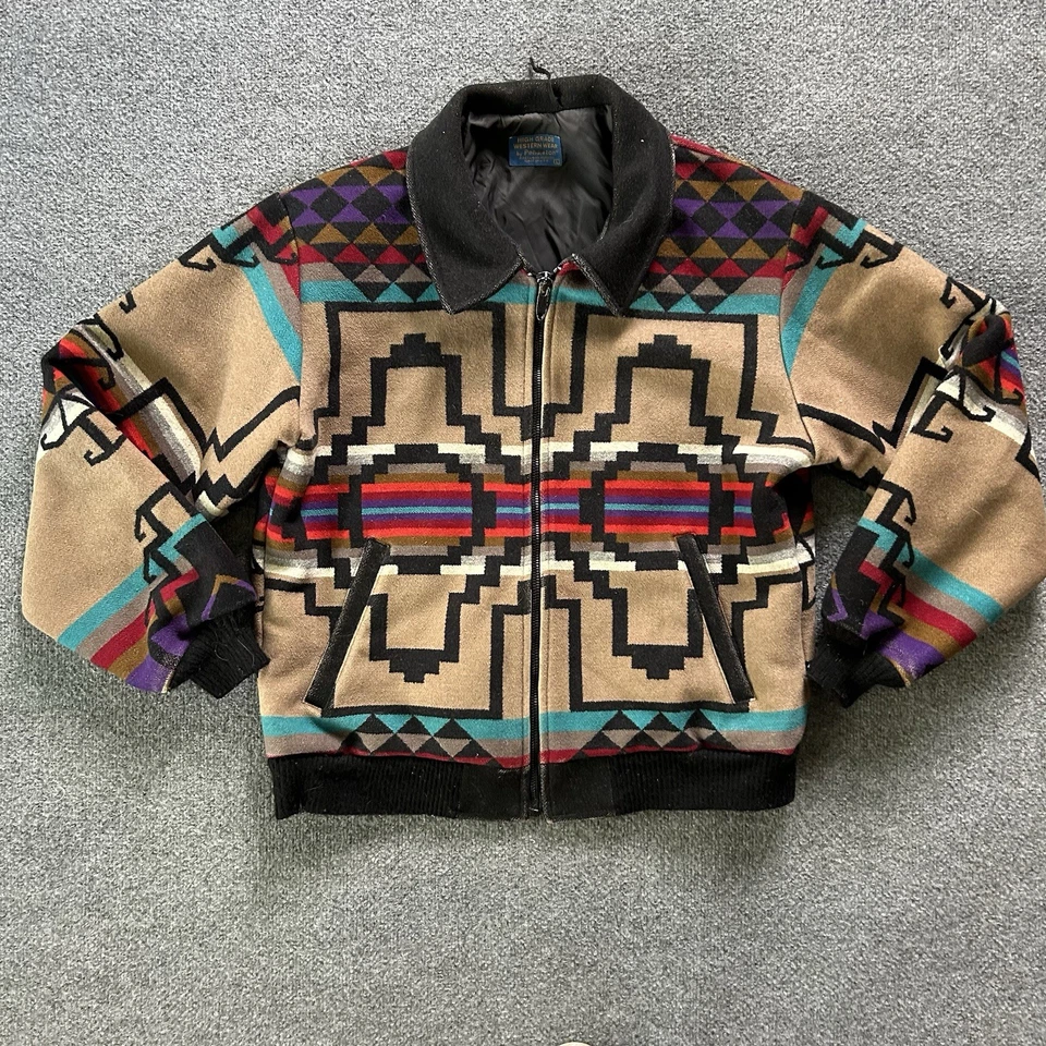 Pendleton Jacket Men arge Western Wear Chief Joseph Native Wool VTG USA Aztec - Image 2 of 4