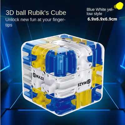 3D Maze Magic Cube Six-sided Transparent Puzzle Speed Cubes Maze Toys For kids