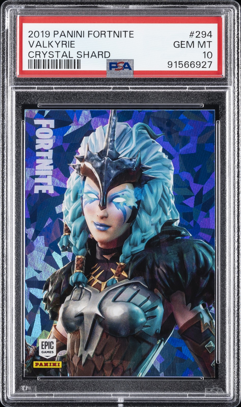 2019 PANINI FORTNITE CRYSTAL SHARD #294 VALKYRIE PSA 10