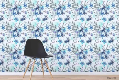 3D Flowers Floral Watercolor Pattern Wall Murals Wallpaper Murals Wall Sticker - Image 1 of 4