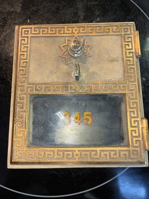 Vintage 1961 National US Post Office Brass PO Box Door #345 Combination Included