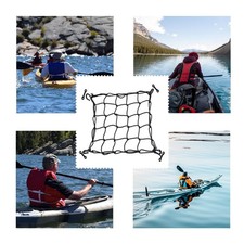Elastic Deck Cargo Net Kayak for Canoe 4 Hooks Accessories Bungee Boat Mesh