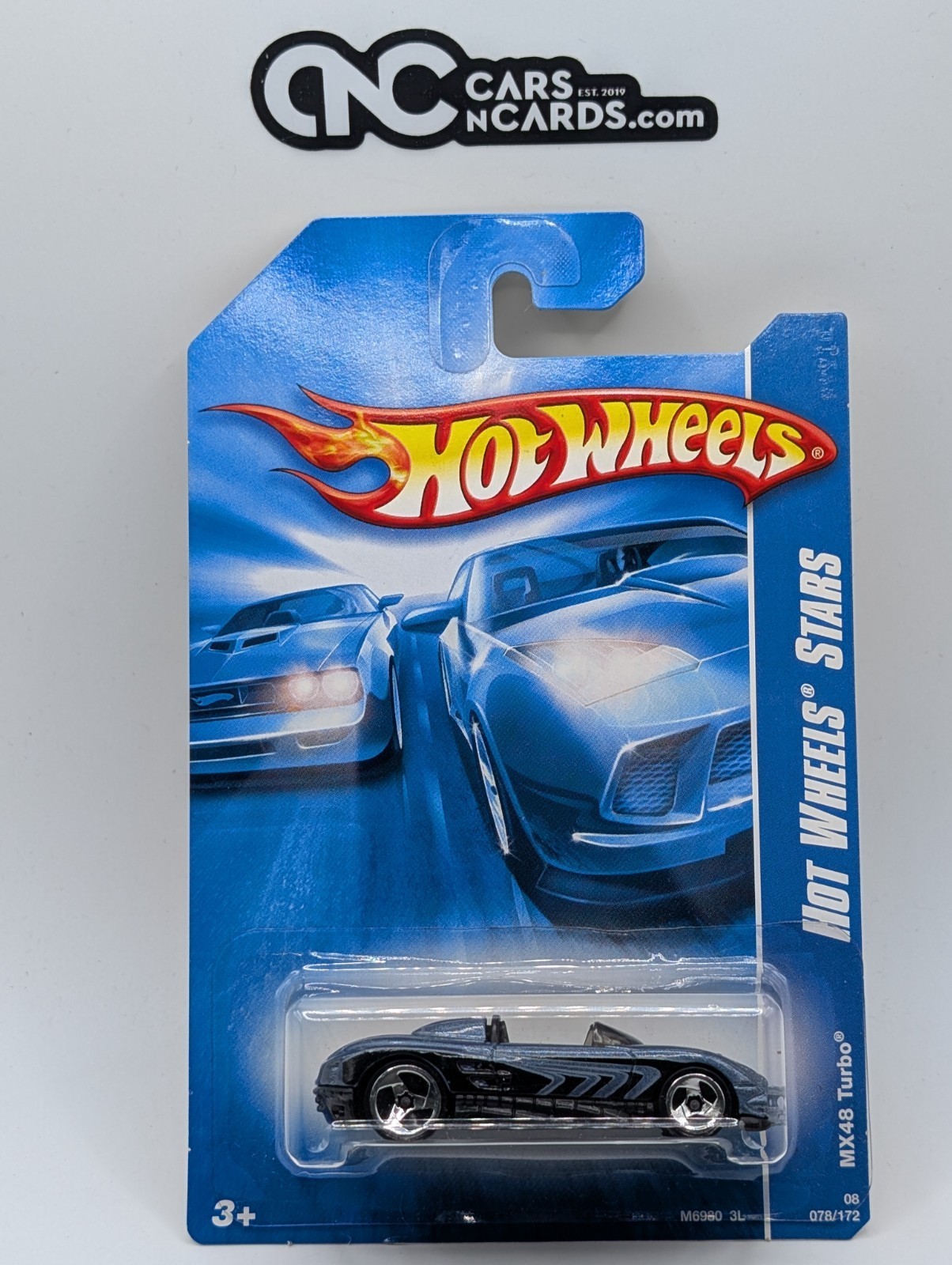 2008 Hot Wheels Stars MX48 Turbo Blue 78/172 (Soft Corners)