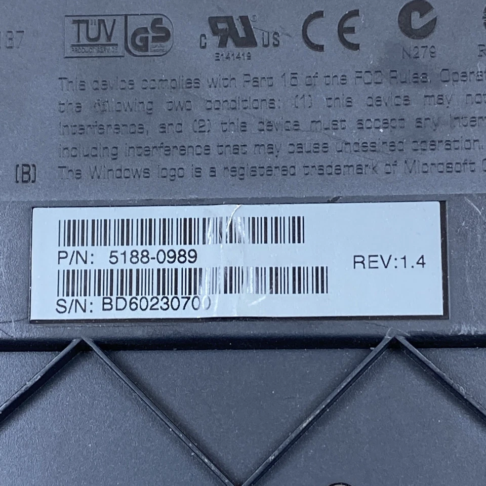 Compaq keyboard With Sub Cord Black Footed Model 5137 / TESTED/  PS/2 Connector - Image 4 of 4