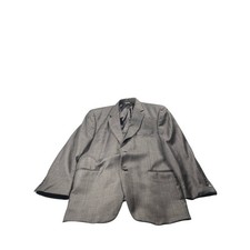 Jos A Bank Men's Charcoal Gray Plaid Wool Blazer Suit Jacket 46R