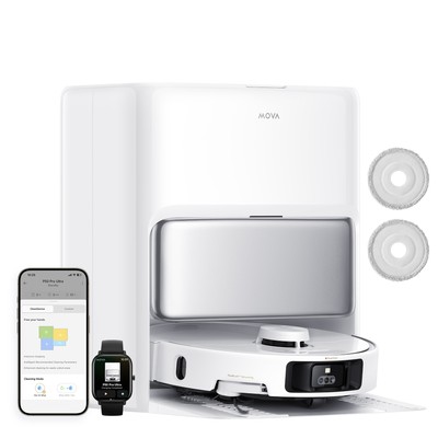 Mova P50 Pro Ultra White Robot Vacuum Removable Liftable Mop 19KPa