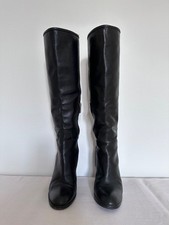 Bottes hautes en cuir à talons Laurent Mercadal, noires