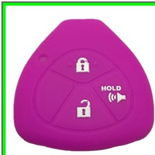 Silicone Keyless Entry Remote Fob Cover for Toyota Vehicles in Violet