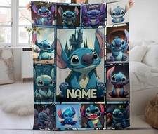 Personalized Disney Stitch Fleece Blanket,Disney Lilo And Stitch Quilt Blanket