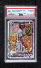 2021 Bowman Chrome Prospects Speckle Refractor /299 Armando Cruz PSA 9 MINT n0c