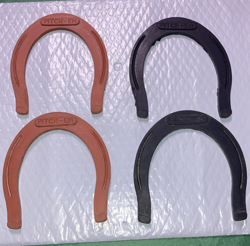 Pitch-Em Plastic Horseshoe Game Set - 4 Horseshoes (2 Red, 2 Black)
