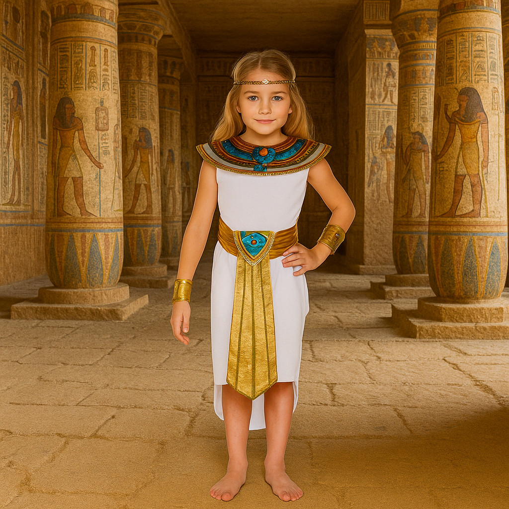 Niña Cleopatra Egipcio Carnaval Disfraz Para Edad 4-12 Años