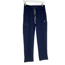 NWT Figs Navy Blue Yola w/ Yoga Waistband Petite Skinny Scrub Pants Size XS