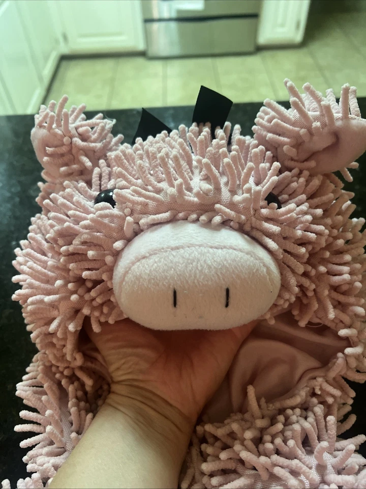 Going Wild PINK PIG Halloween Costume CHENILLE Hooded Vest Baby Sz 12m One Piece - Image 2 of 4