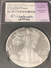 2016 W 1 Oz American Silver Eagle NGC PF70 (ELIZABETH JONES) Black Core-LOW POP!