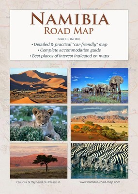 Detaillierte NAMIBIA Reisekarte - NAMIBIA ROAD MAP (1:1.160.000) | Broschüre