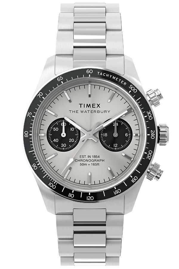 Timex Waterbury Heritage Chronograph 39mm Silver Stainless Steel