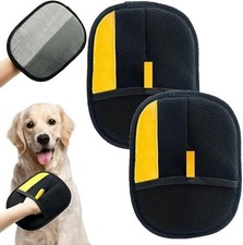 2PC Electrostatic Pet Hair Removal Gloves Brush Double-sided Pet Grooming Gloves