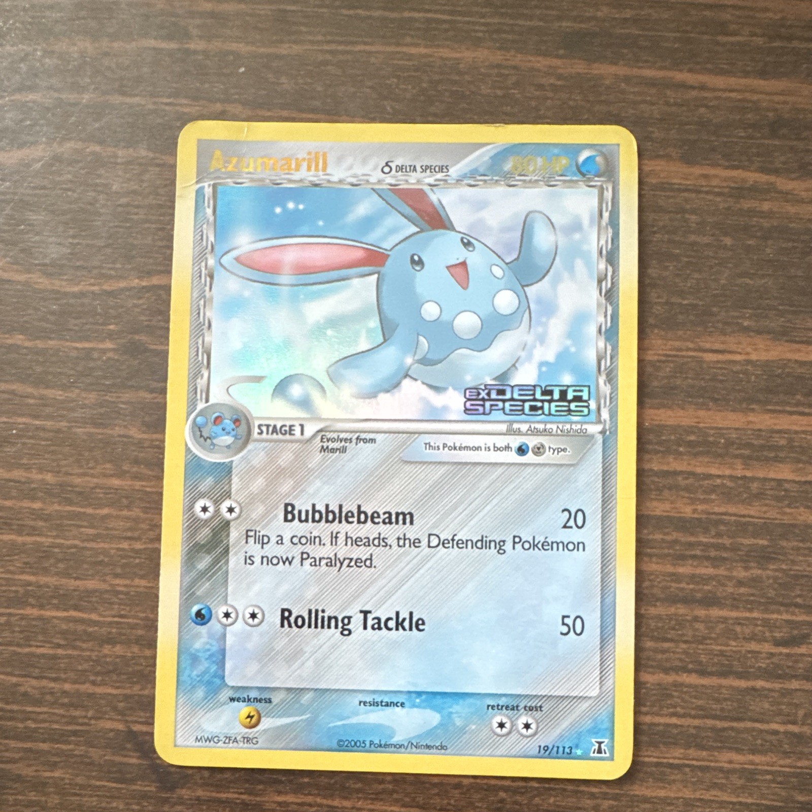 The Pokémon Company Pokemon TCG EX Delta Species Azumarill 19/113 RH Rare Eng