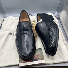Mocassino uomo Barker Javron in pelle di vitello nero taglia UK 7,5 NUOVO senza scatola