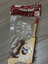 VTG New Old Stock Schylling Wood Gun Rubber Band Blaster Novelty Toy Age 8 NEW