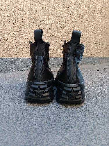 Converse Womens Run Star Hike Triple Black Platform Leather Shoes Sneakers 10.5 - Picture 6 of 10
