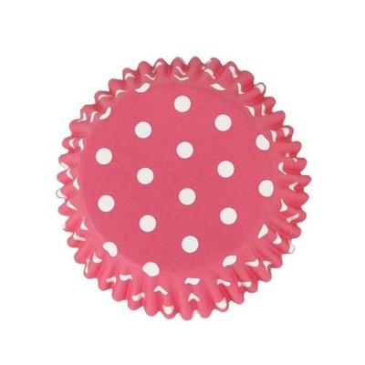 Cupcakeförmchen Muffin Brötchen Fee Kuchen Backförmchen PME Folie rosa gepunktet 30