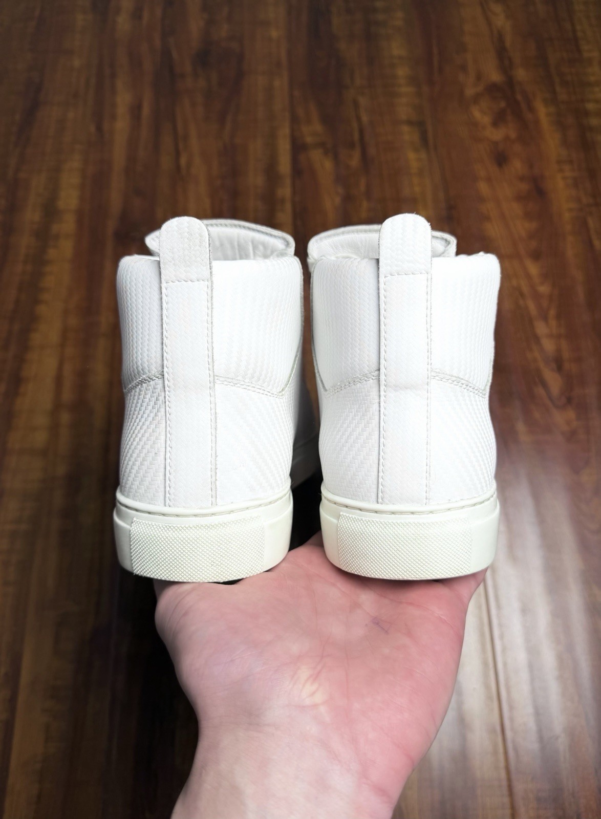 Balenciaga Arena Mens White Leather High Sneakers - Size 44B 11US - SHIP ASAP thumbnail 7