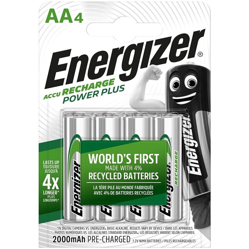 Energizer Piles Rechargeables AA Blister 4 Accu HR6 Longue Durée Batterie Rechargeable 1.2V NiMH