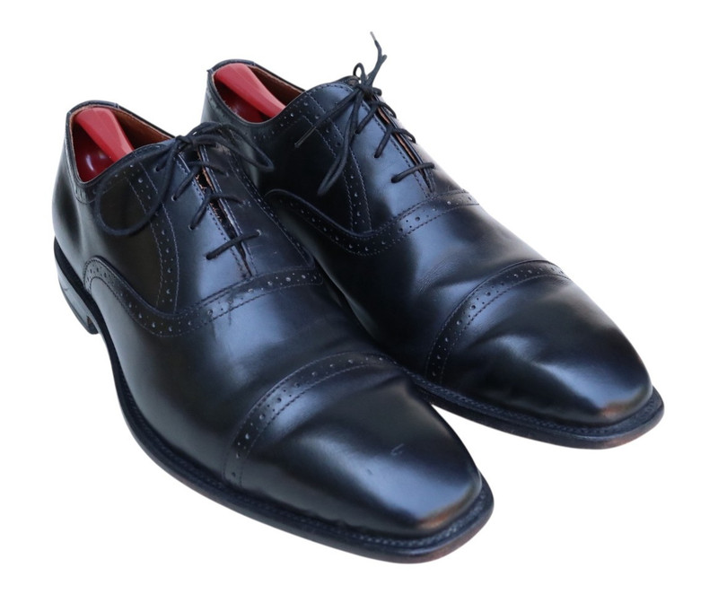 Allen Edmonds Evanston 9009 Black Leather Cap Toe Oxford Dress Shoe SZ 10.5D
