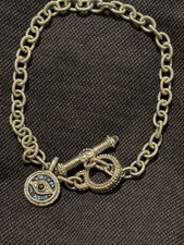 Judith Ripka Evil Eye Sterling Silver Blue, Black,& Clear Sapphires