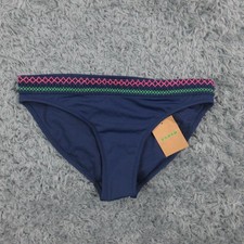 Boden Bikini Bottoms Womens US 6 Navy Skyros Smocked Swim Briefs NWT