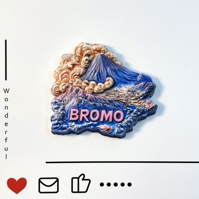 Bromo 3D Harz Kühlschrankmagnet Hausbar Küchenutensilien Welt Reise Souvenir Geschenk