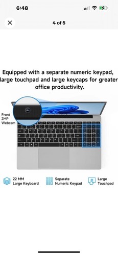 Jumper EZbook S7Hi 15.6in Laptop w/ FHD IPS Display Windows 11 for Office School - Picture 2 of 9