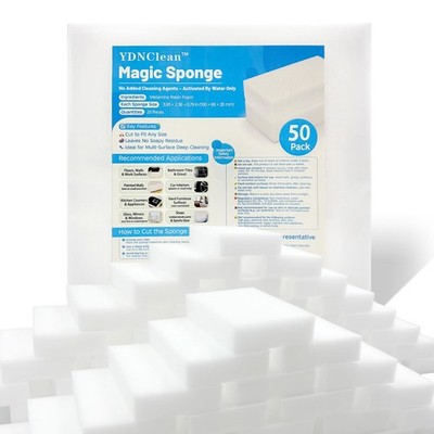 Magic Sponge Erasers, Water-Activated Cleaning Pads Sponge Mop, Bulk Pack Mul...